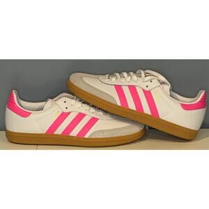 NIB Adidas Samba Junior White/Hot Pink - Girl's Size 7